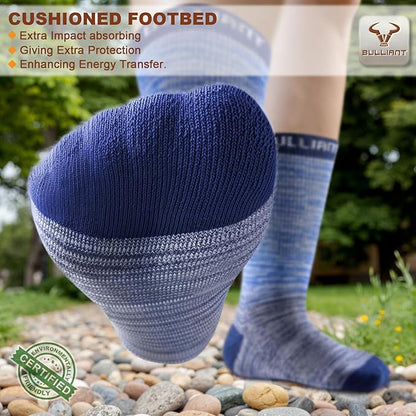 BULLIANT Compression Socks for Men 6Pairs, Athletic Crew Socks Cushioned For Men Sports Running-Arch Support