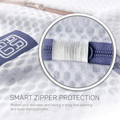 Mesh Laundry Bags for Delicates – 2 XLarge Durable Net with Anti Rust Zipper, Hanging Loop-Garment Safe Wash Bags and Organizer for Washing Machine, Lingerie, Jacket, Bra, Shoes, Sweater, Travel.