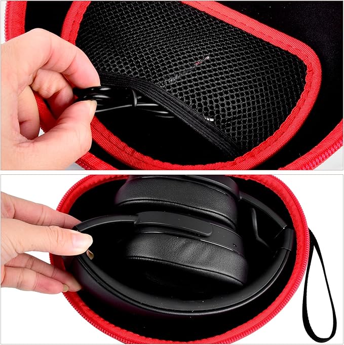 Headphone Case for Skullcandy Crusher/Hesh/Evo Wireless Over-Ear Bluetooth Earphones, for Beats Studio Pro/ 3/Solo 4/3/2 Headphones and More Noise Cancelling Foldable Headset - Hard Box Only - Black