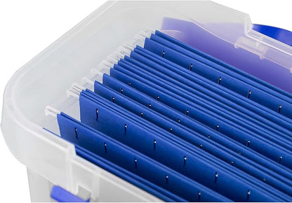 Bankers Box Heavy Duty Portable Plastic File Box with Hanging Rails, Letter, 1 Pack (0086304)