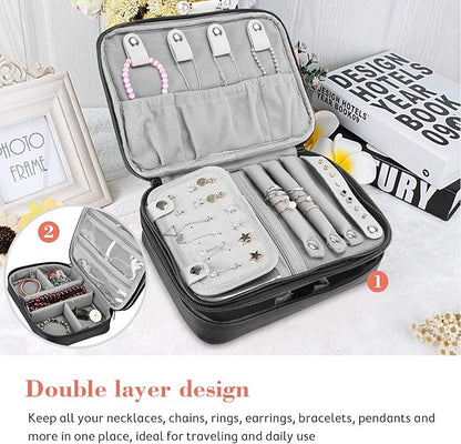 ProCase Travel Jewelry Case Organizer Bag, Soft Padded Jewelry Carrying Pouch Portable Storage Holder for Earrings Ring Necklace Bracelet Chain