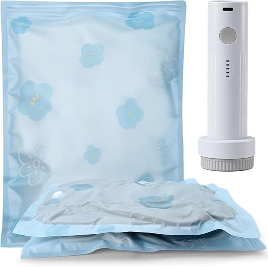 Umimile Vacuum Storage Bags for Travel with Electric Pump, Reusable Travel Vacuum Bags, Space Saver Bags for Luggage, Suitcases and Backpack (2PC + PUMP)