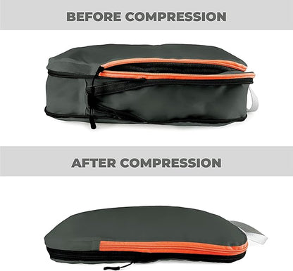 Beeyond Compression Packing Cubes Set - 6 Pieces for Travel and Luggage Organization, Includes Large & Small Cubes, Accessories Bag, and Laundry Bag