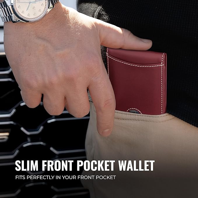 Kingly Cash Pocket Slim Wallet for Men - RFID Blocking Leather Card Holder - Minimalist Men’s Wallet for Front Pockets - Holds 1-15 Cards & Cash - Durable Italian Leather Wallets