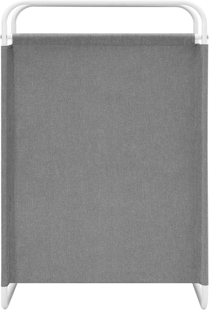 STO STO Laundry Hamper, 75L Laundry Basket with Coated Fabric Bag, Lightweight Portable Dirty Clothes Hamper, Laundry Bin with Metal Frame for Laundry Room, Bedroom, Closet and Dorm, Gray Fabric