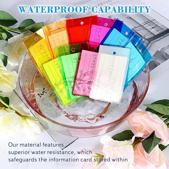 50 Pack Luggage Tags for Suitcases, Airplane Travel Essentials for Flying, International Travel Must Haves, and Luggage Accessories by Sodsay