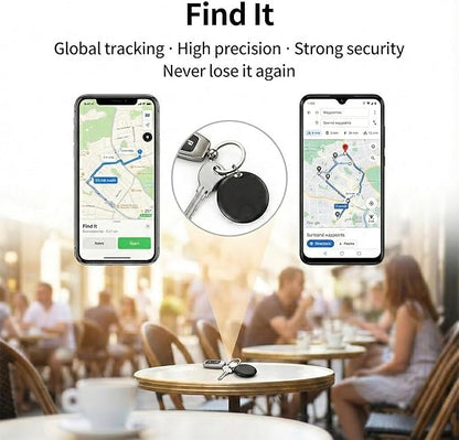 Mini Luggage Tracker, Air Tracker Tags for Android &iOS, Key Finder with Sound,Compatible with Google Find My Device and Apple Find My,Tracks Keys,Wallets,Luggage,Pets,No Subscription(2Black+2White)