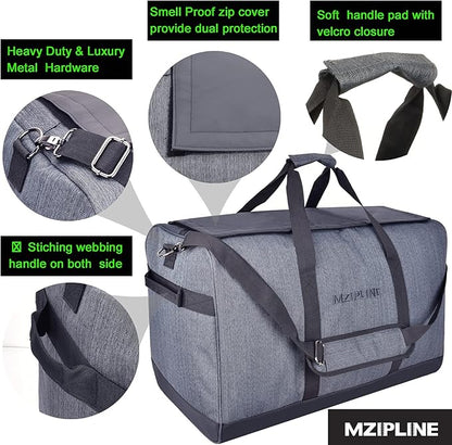 Large Duffle Bag,Water Resistant Sport Gym Overnight Weekender Bag,Big Capacity Travel Duffel Holdall Bag (Grey, Large)