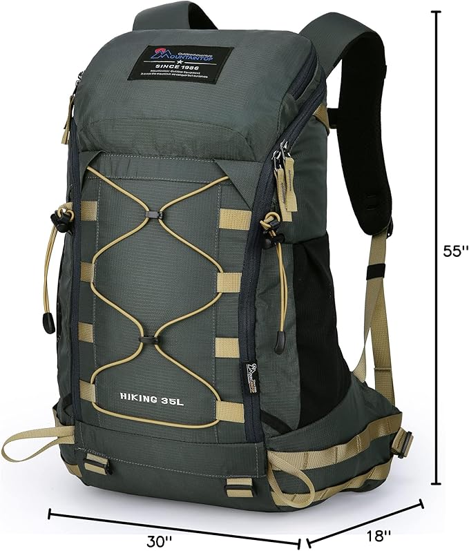 MOUNTAINTOP Hiking Backpack 35L Travel Backpack Lightweight Daypack for Men&Women Outdoor Camping