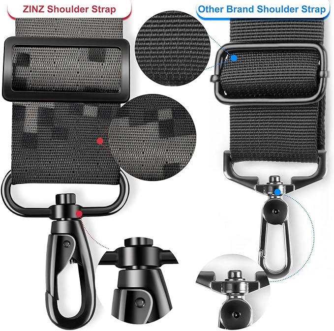 ZINZ 79.5" Universal Strap with Ultra-Thick Fixed Breathable Pad - Adjustable Heavy-Duty Shoulder Strap for Laptop, Crossbody, Luggage, Gym, Camera Bag and More,Camouflage Gray