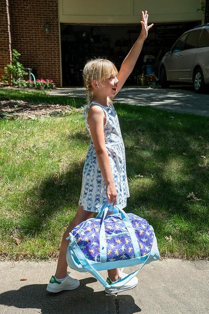 Bluey Duffle Bag, 16” Travel Sleepover Bag for Girls & Boys, Kids Weekender Bag, Blue