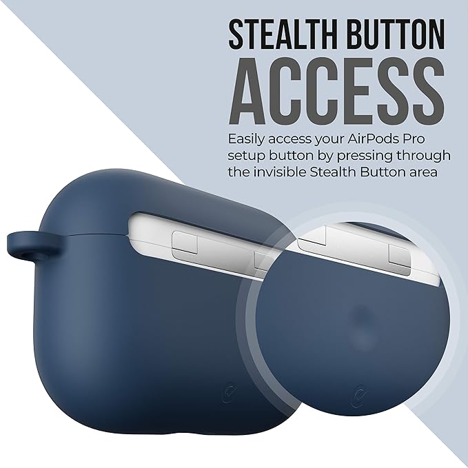 KeyBudz AirPods Pro Case with Keychain Hybrid Shell Series Compatible with AirPod Pro Case Cover (Midnight Blue)