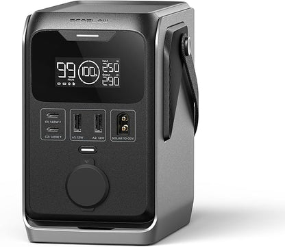 EF ECOFLOW TRAIL 300 DC Power Bank Station, 288Wh Outdoor Portable Power Station, LiFePO4 Battery, 300W DC Output, Compact Solar Generator for Camping, Travel, and Emergency Power