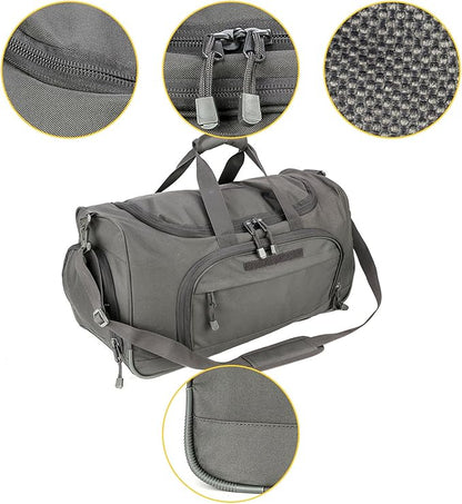 Military Tactical Outdoor Gym Bag Small Duffel Bag with Shoes Compartment for Sports Travel Camping Hunting (B-Grey)