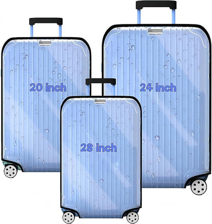 Luggage Cover Clear PVC Suitcase Covers for Luggage Thick Transparent Waterproof Suitcase Protector with Large for 20"/24"/28" inch