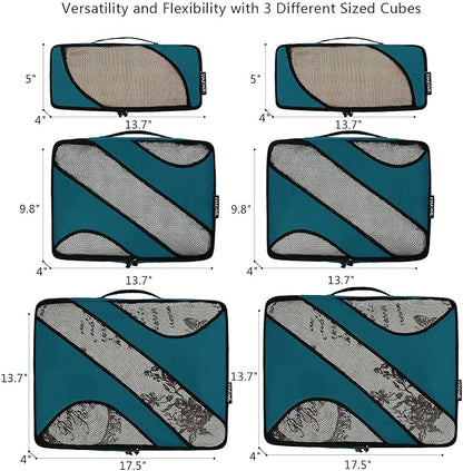 BAGAIL 6 Set Packing Cubes,Travel Luggage Packing Organizers
