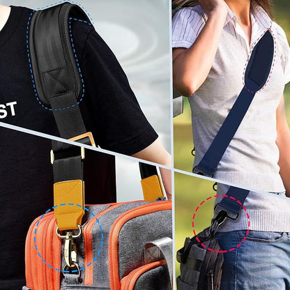 ZINZ 60" Universal Strap with Ultra-thick Fixed Breathable Pad - Adjustable Heavy-duty Shoulder Strap for Laptop, Crossbody Luggage, Gym Bag, Camera Bag and More - Black, Yellow