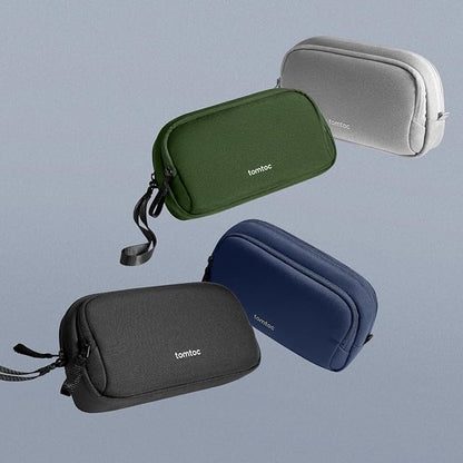 tomtoc Electronic Organizer Travel Case, Water Resistant Dual Compartment Tech Pouch Cable Organization Storage Bag for Charger, Cord, Phone, Hard Drive, Power Bank, Accessories Travel Essentials