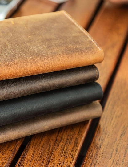 Handcrafted Genuine Leather Wallets, Minimalist Cardholders, and Passport Covers, Handmade Gift