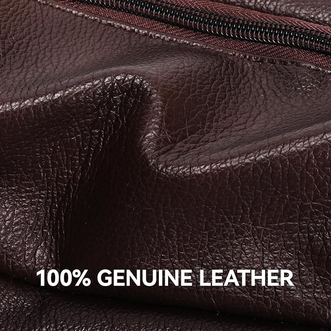 Leather Fanny Pack for Men Women,Genuine Leather Waist Belt Bag with Adjustable Strap Belt Hip Bag with Multi-Pockets for Travel Sports Running Cycling Hiking (brown)