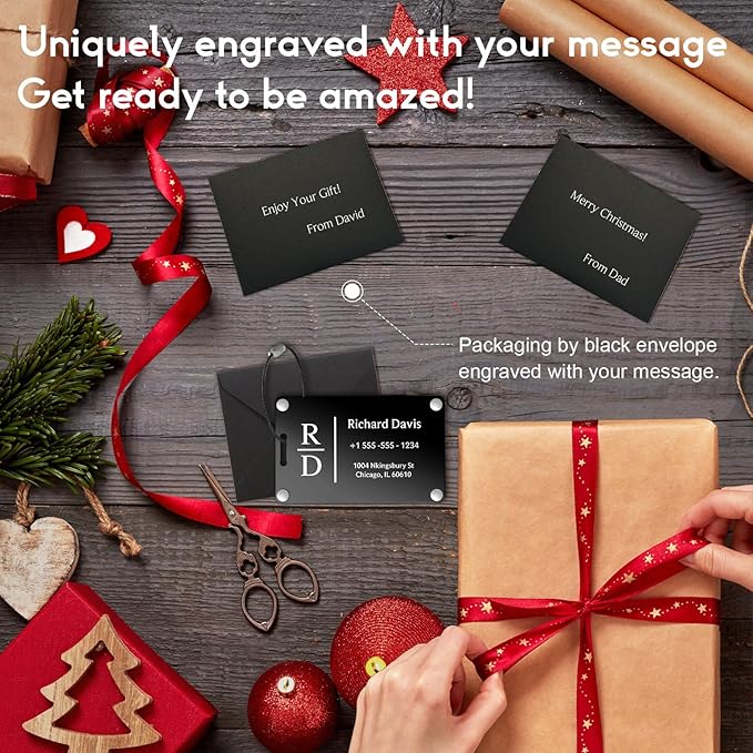 Luggage Tags for Suitcases 4 Pack: Personalized Luggage Tags for Backpacks & Bags Tags with Coustomizable Texts (Black)