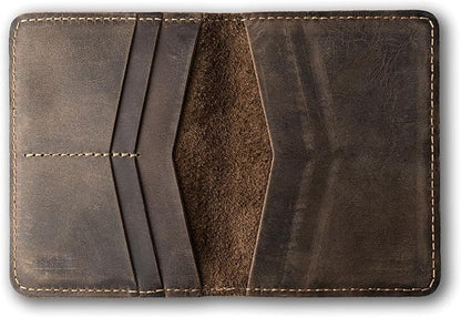 PEGAI Standard Full Grain Crazy Horse Leather Passport Holder | Custom Travel Passport Cover & Organizer | Handcrafted Leather Passport Wallet for Men and Women | Pike (Chestnut)