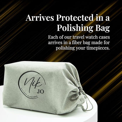 Dual-Opening Leather Watch Box with Detachable Cushions – Stylish Travel Watch Case for 2 Watches - Magnetic Snap Closure, Brown