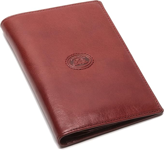 Tony Perotti Unisex Italian Bull Leather Executive Bifold Passport Cover Case in Red