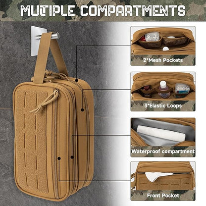QT&QY Tactical Toiletry Bag For Men Hygiene Bag EDC Military Tool Molle Pouches Small Dopp Kit Mens Shaving Kit Travel shower Bags