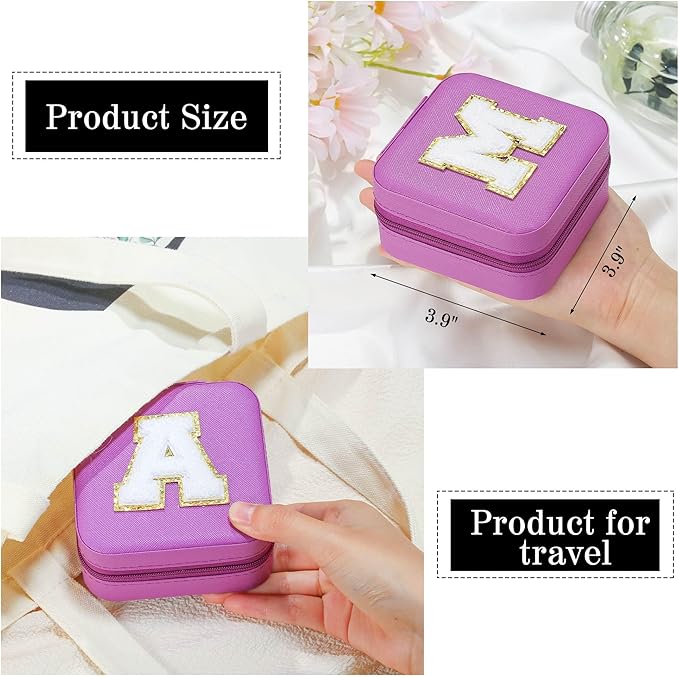 Parima Graduation Gift for Teen Girls - Travel Jewelry Case, Necklace & Earrings Box | Teen Girl Gifts for Graduation - Letter B, Purple
