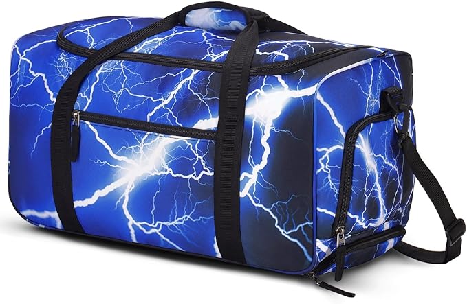 Choco Mocha Boys Light Blue Suitcase with Wheels Kids Purple Rolling Duffle Bag for Camping Teen Girls Toddler Luggage Bag for Travel, 22inch