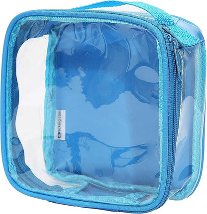 EzPacking Clear TSA Approved 3-1-1 Travel Toiletry Bag for Carry On/Quart Size Transparent Liquids Pouch for Airport Security/Reusable See Through Vinyl & PVC Plastic Organizer Men Women (Turquoise)