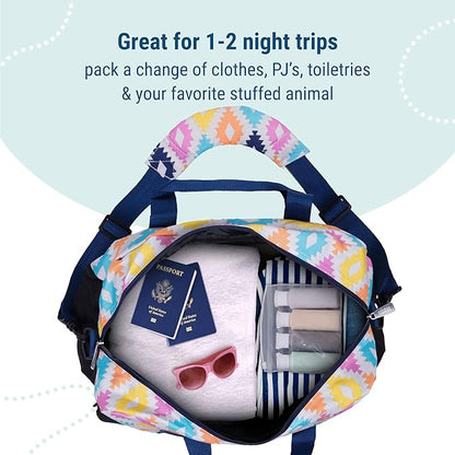 Wildkin Kids Overnighter Duffel Bag – Carry-On Size, Ideal for School & Sleepovers – Aztec