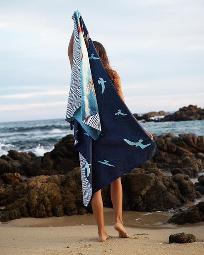 Quick Dry Towel Extra Large 78x35 Inch - Microfiber Beach Towel - Perfect for Beach, Travel, Swimming, Pool, Yoga, Hiking, Camping - Lightweight, Fast Drying, Compact for Adults (Koi Fish)