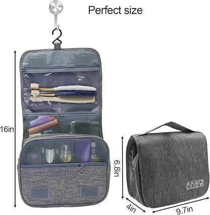 Hanging Toiletry Bag for Cruise Ships, Black Waterproof Wall‑Mounted Cruise Bathroom Organizer, Portable Makeup Case with Magnetic Hook for Women, Men,Cruise Essentials (1, Grey)