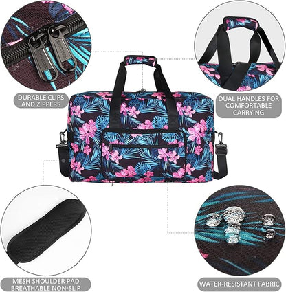 F.FETIVIN Weekender Bag Carry On Travel Duffle Medium Overnight Bag for Women(Flower2)