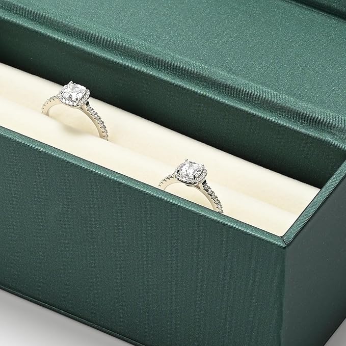 Leather Travel Jewelry Box, Portable Pocket Size Ring Box for Women, Mini Jewelry Travel Case Small Ring Holder Organizer with 12 Slots for purse(Green)