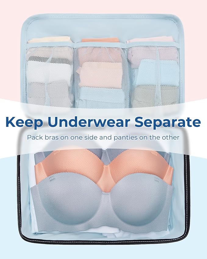 BAGSMART Compression Packing Cubes, 6 PCS Packing Cubes for Suitcases, Travel Bags Organizer for Luggage, Lightweight Packing Cube for Travel Essentials