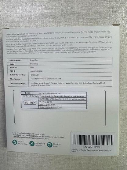 Air Tracker 4 Pack, Smart Bluetooth Tracker Works with Apple Find My (iOS Only), Item Finder Locator for Keys, Luggage, Backpack, IP67 Waterproof, White