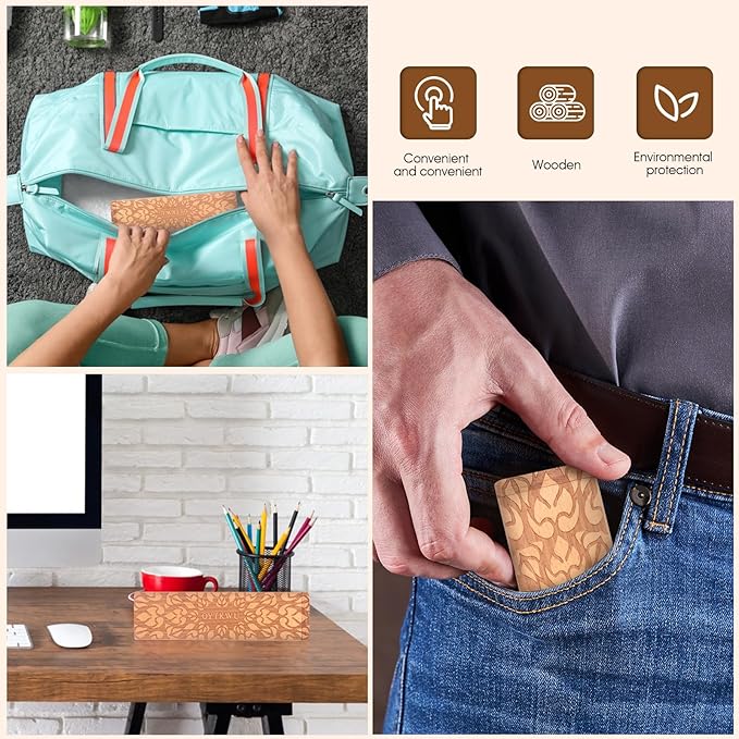 Wooden Weekly Pill Organizer 1 time a Day -Daily Pill Box, Travel-Friendly, Safe Travel 7 Day Pill Organizer, Perfect for Tracking Weekly Medication Pill Case (Beech)