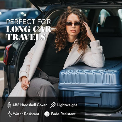 Nine West Zion 32 Inch Expandable Luggage for Extended Trips & Cruises, Large Hardshell Suitcase with 360° Spinner Wheels, Lightweight Rolling Travel Case Lapis