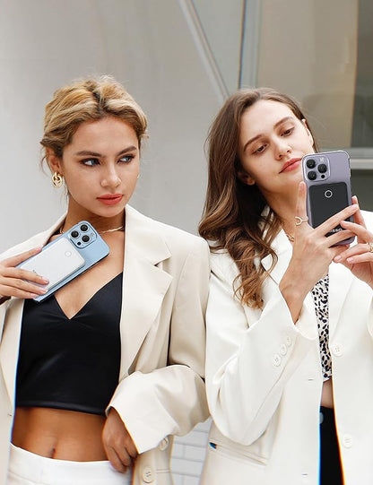 6000mah Ultra Slim Built in Cables Power Bank, Card Size Built in USB C Cords Battery Pack Portable Charger for Phones, 3 Output External Battery Pack Compatible with iPhone, 2-Pack Black & White