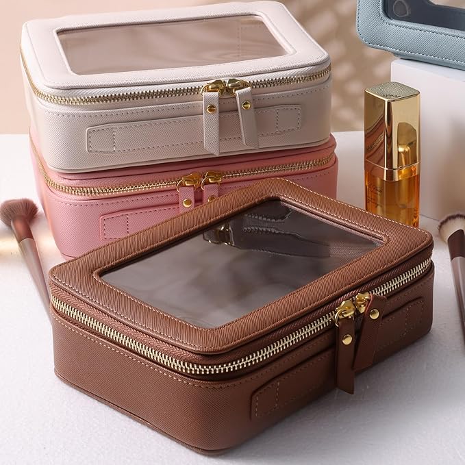 SANHECUN Toiletry bag waterproof cosmetic organizer with handle lagre opening for travelling