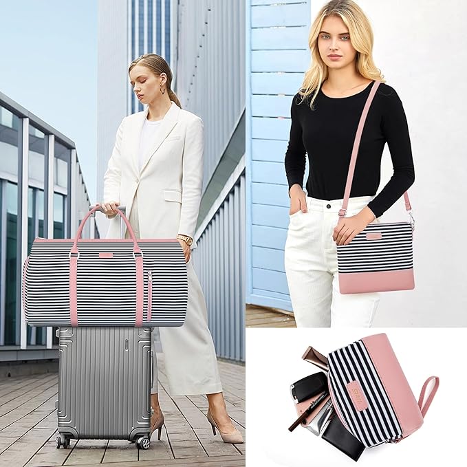 Convertible 2-in-1 Garment Bags for Travel, Carry On Garment Duffle Bag With Shoe Compartment Large Weekender Bag for Women Men Hanging Suitcase Suit Travel Duffel Overnight Bags 4pcs Set