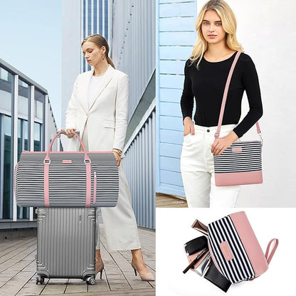 Convertible 2-in-1 Garment Bags for Travel, Carry On Garment Duffle Bag With Shoe Compartment Large Weekender Bag for Women Men Hanging Suitcase Suit Travel Duffel Overnight Bags 4pcs Set