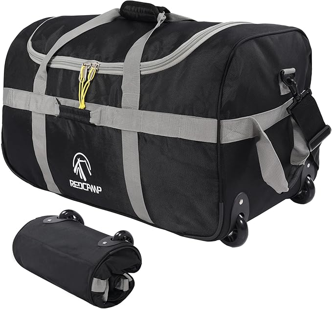 REDCAMP 85L/120L/140L Foldable Duffle Bag with Wheels, Large Travel Duffel Bag