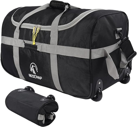 REDCAMP 85L/120L/140L Foldable Duffle Bag with Wheels, Large Travel Duffel Bag