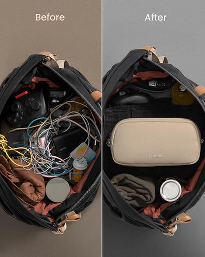 tomtoc Electronics Organizer Travel Case, Water Resistant Travel Bag Cable Organizer for Essentials, Tech Pouch Accessories Carry Storage for Cord, Phone, Cables, Airpods, USB Flash Drive, Daily Items