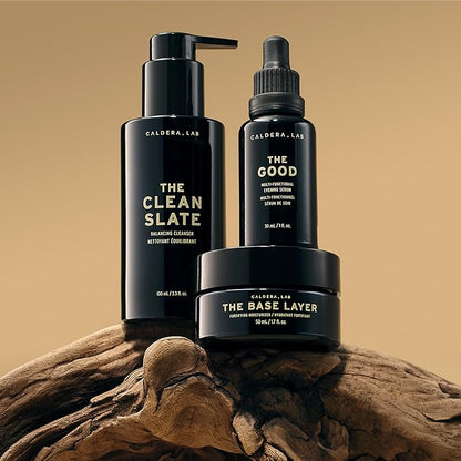 Caldera + Lab Men’s Skincare Set – The Regimen Rich: Cleanser, Moisturizer & Night Serum | Hydrating, Firming & Smoothing | Niacinamide, Clean, All Skin Types