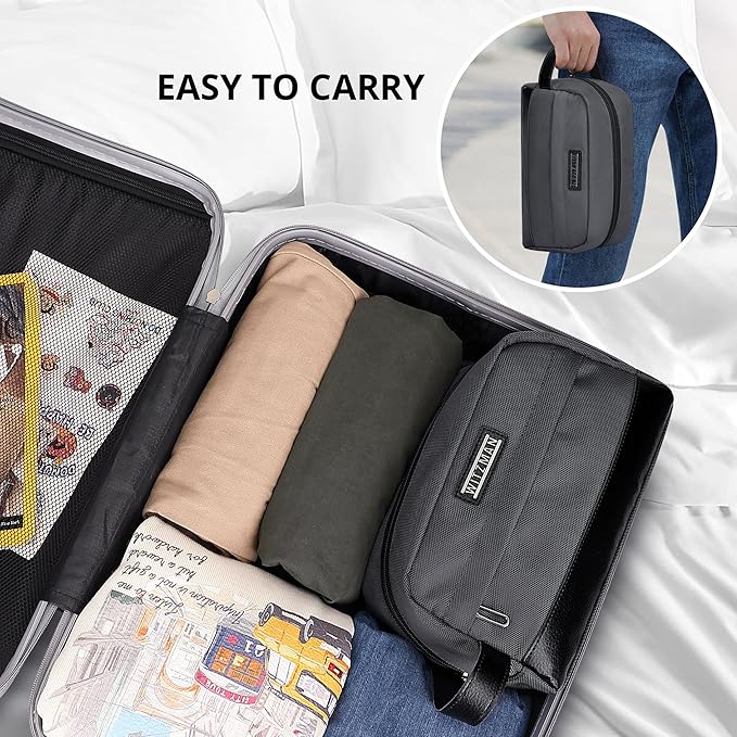 WITZMAN Toiletry Bag for Men Women Lightweight Hanging Travel Bathroom Bag Water-resistant Dopp Kit Shaving Bag Cosmetic bag （B692 Silvery Grey）